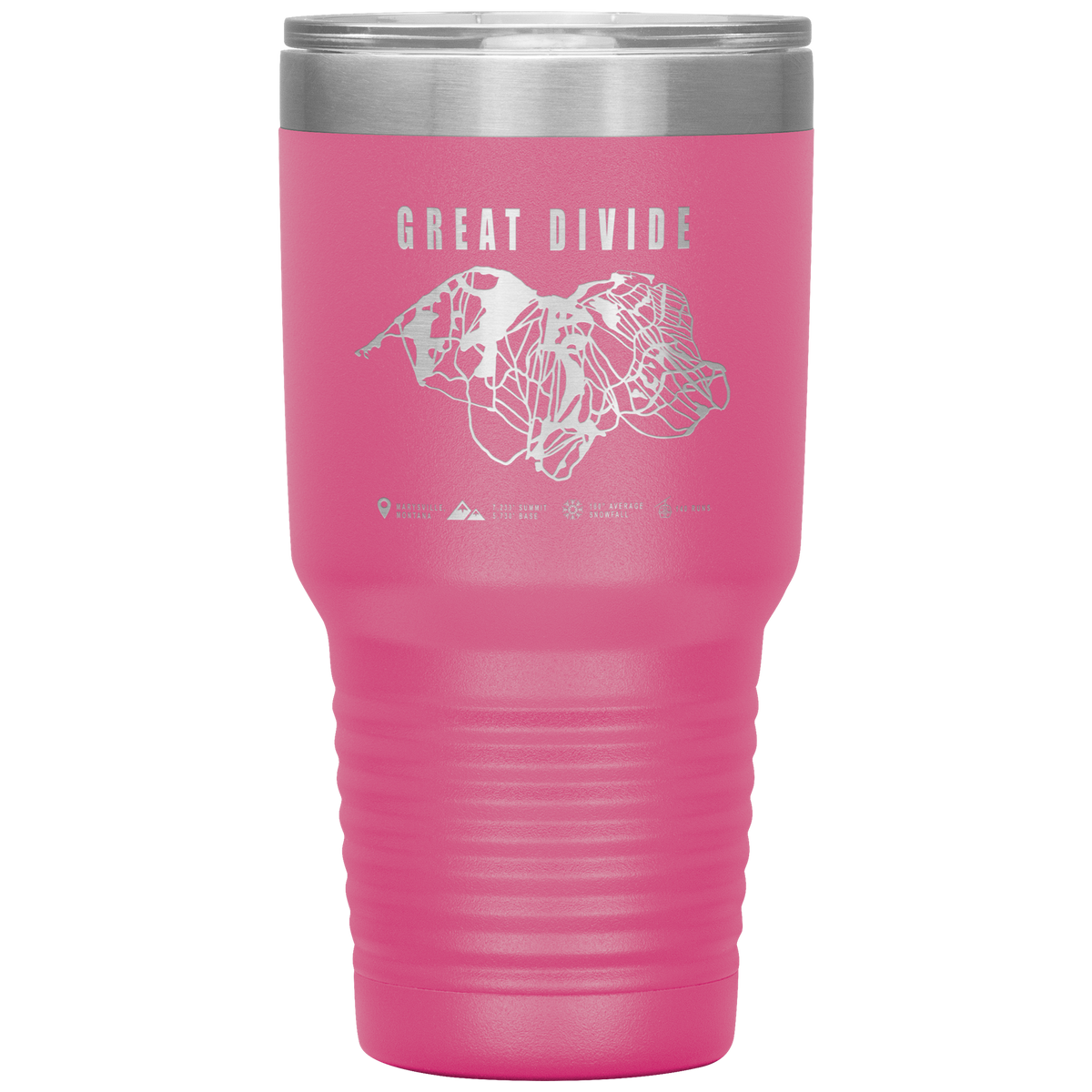Great Divide Montana Ski Trail Map 30oz Tumbler - Powderaddicts