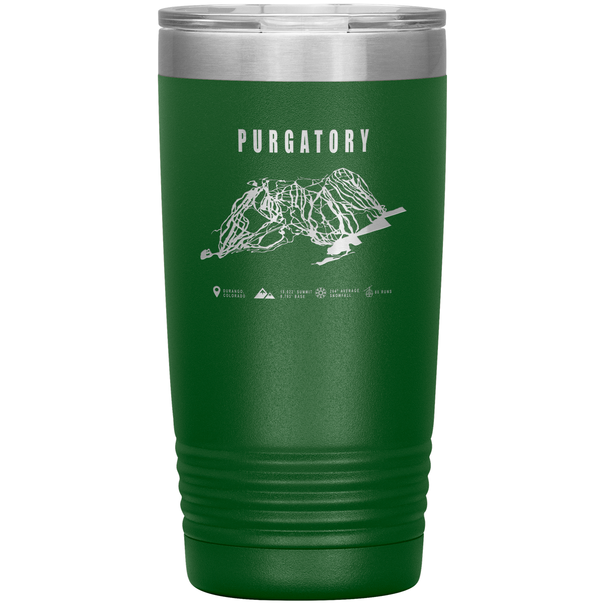 Purgatory Colorado Ski Trail Map 20oz Tumbler - Powderaddicts