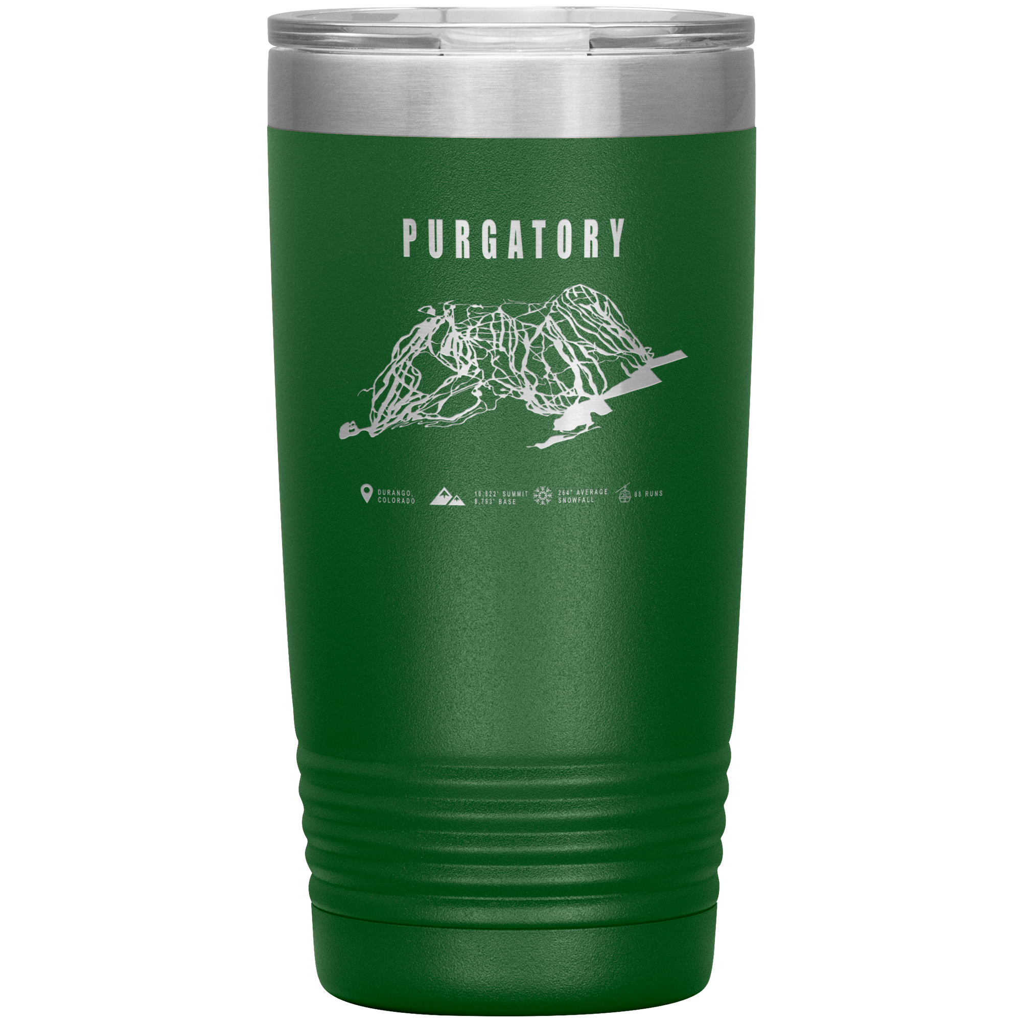 Purgatory Colorado Ski Trail Map 20oz Tumbler - Powderaddicts