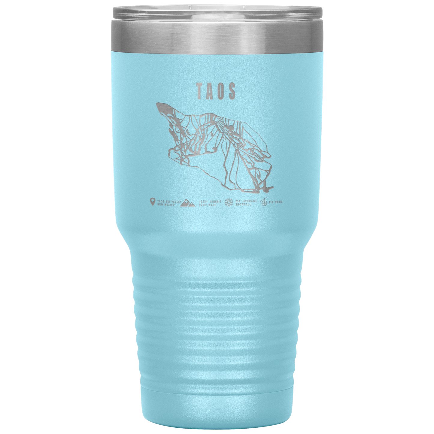 Taos, New Mexico Ski Trail Map 30oz Tumbler - Powderaddicts