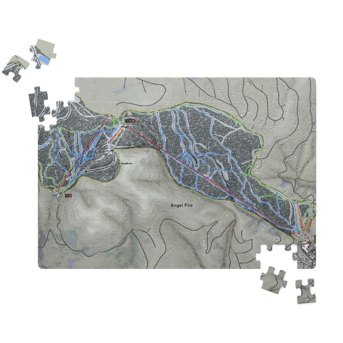 Angel Fire New Mexico Ski Trail Map Puzzle - Powderaddicts