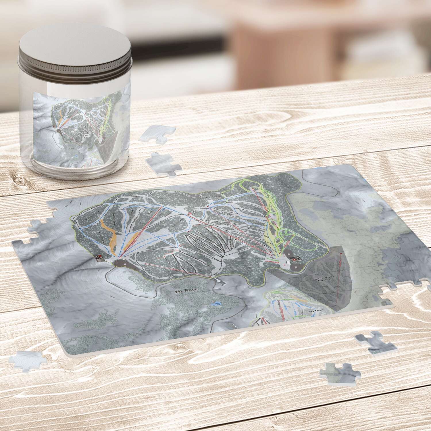 Mt Rose Nevada Ski Trail Map Puzzle - Powderaddicts