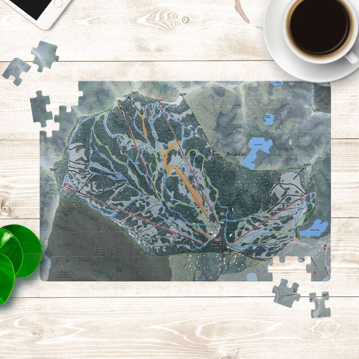 Brighton, Utah Ski Trail Map puzzle - Powderaddicts