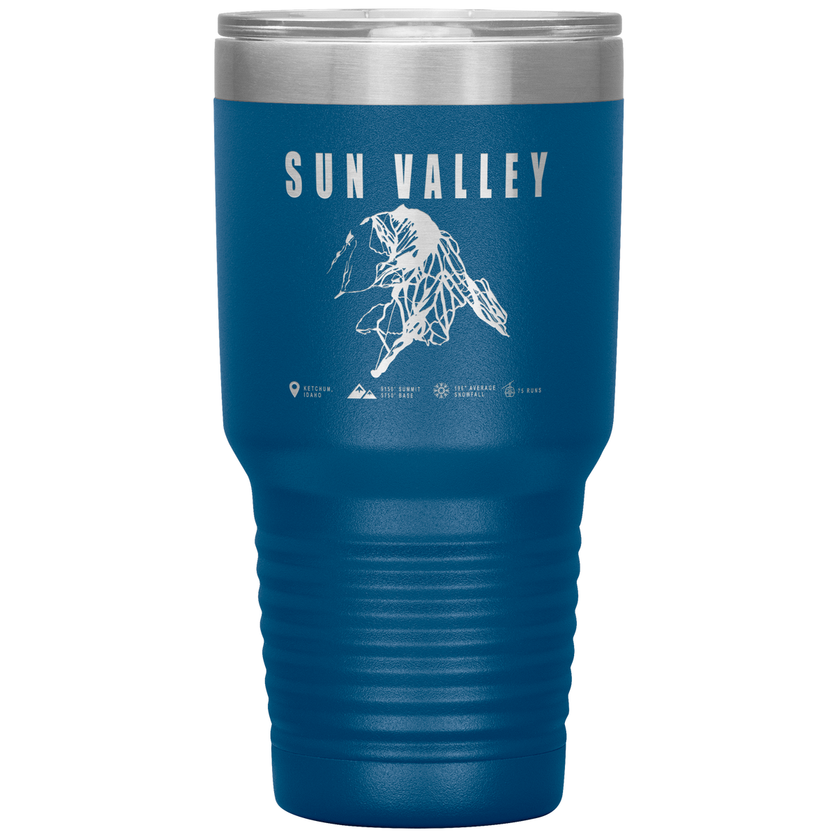 Sun Valley Idaho Ski Trail Map 30oz Tumbler - Powderaddicts
