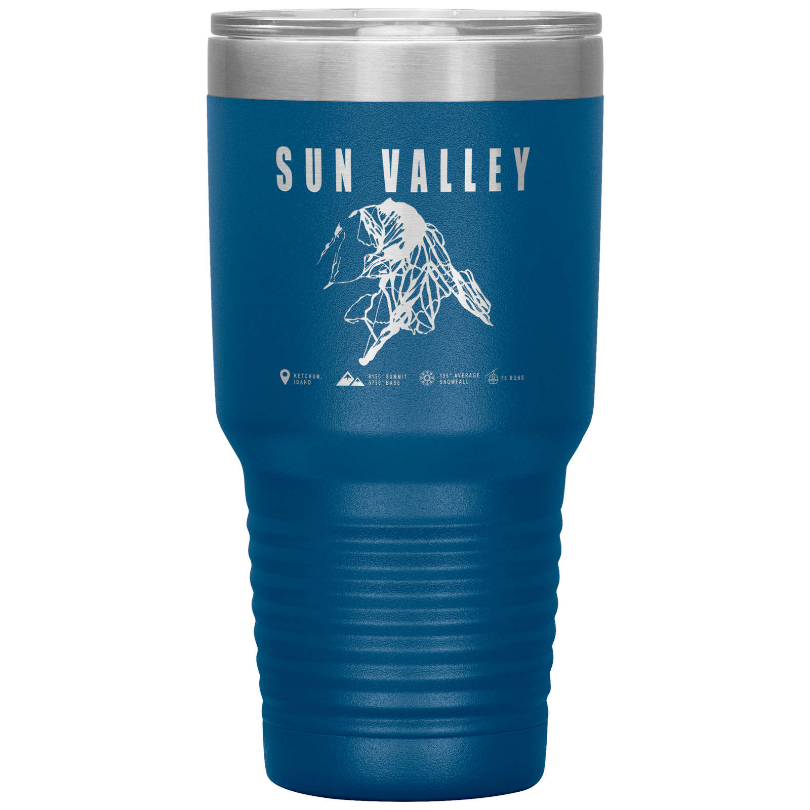 Sun Valley Idaho Ski Trail Map 30oz Tumbler - Powderaddicts