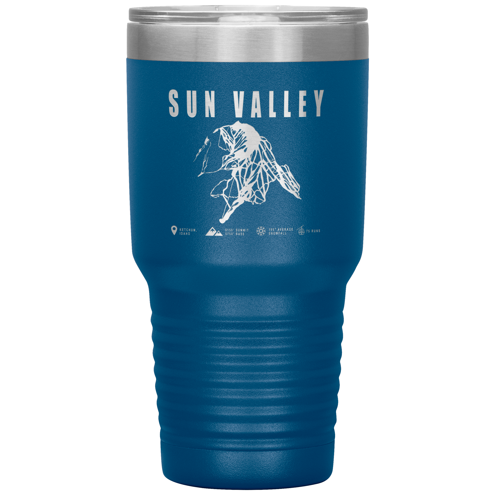 Sun Valley Idaho Ski Trail Map 30oz Tumbler - Powderaddicts