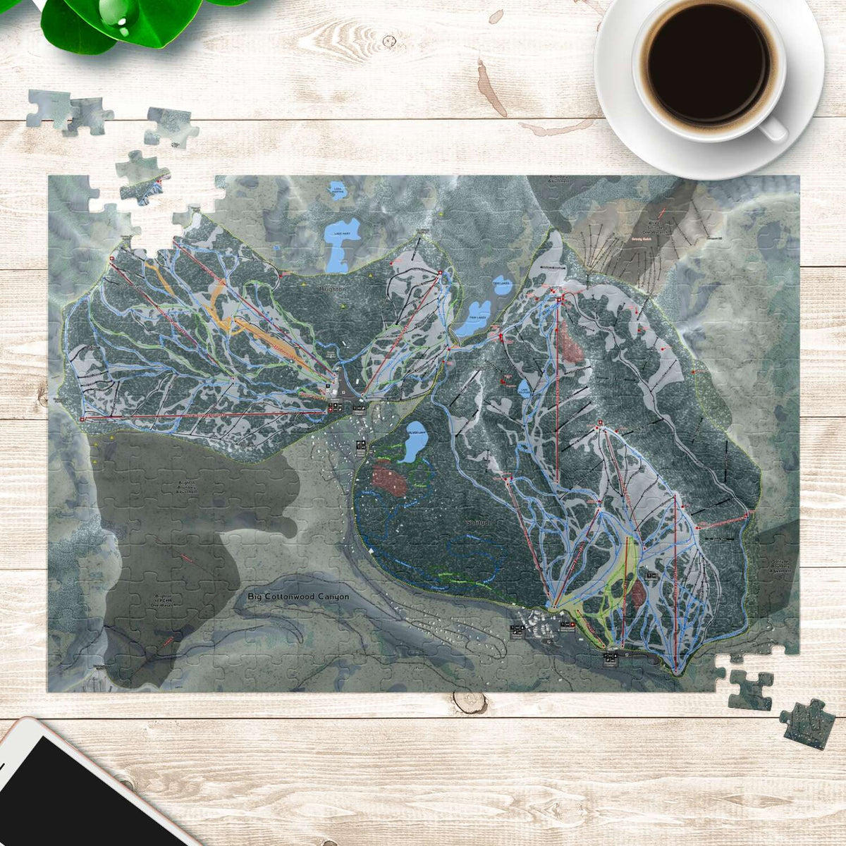 Big Cottonwood, Utah Ski Trail Map puzzle - Powderaddicts