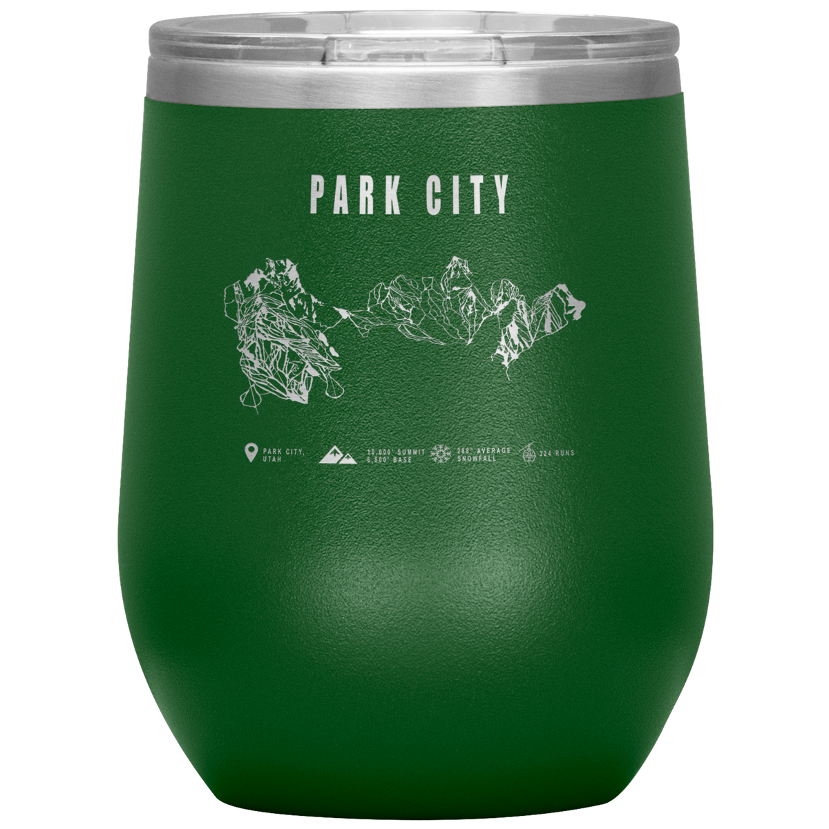Eagle Point,Utah Ski Trail Map Wine 12oz Tumbler - Powderaddicts