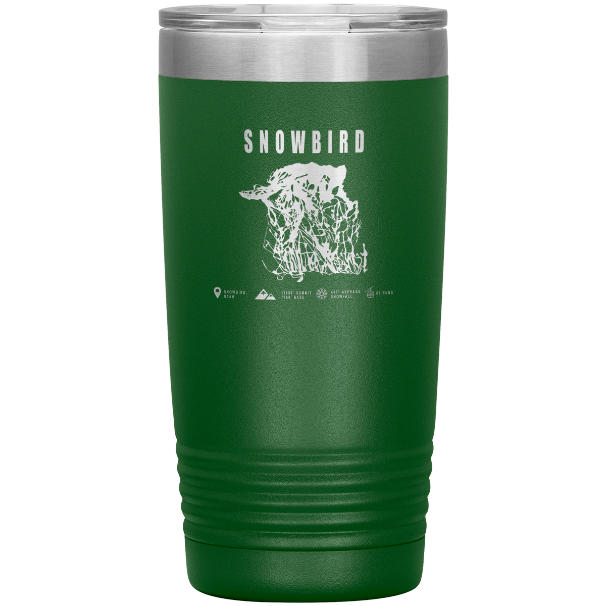 Snowbird,Utah Ski Trail Map 20oz Tumbler - Powderaddicts