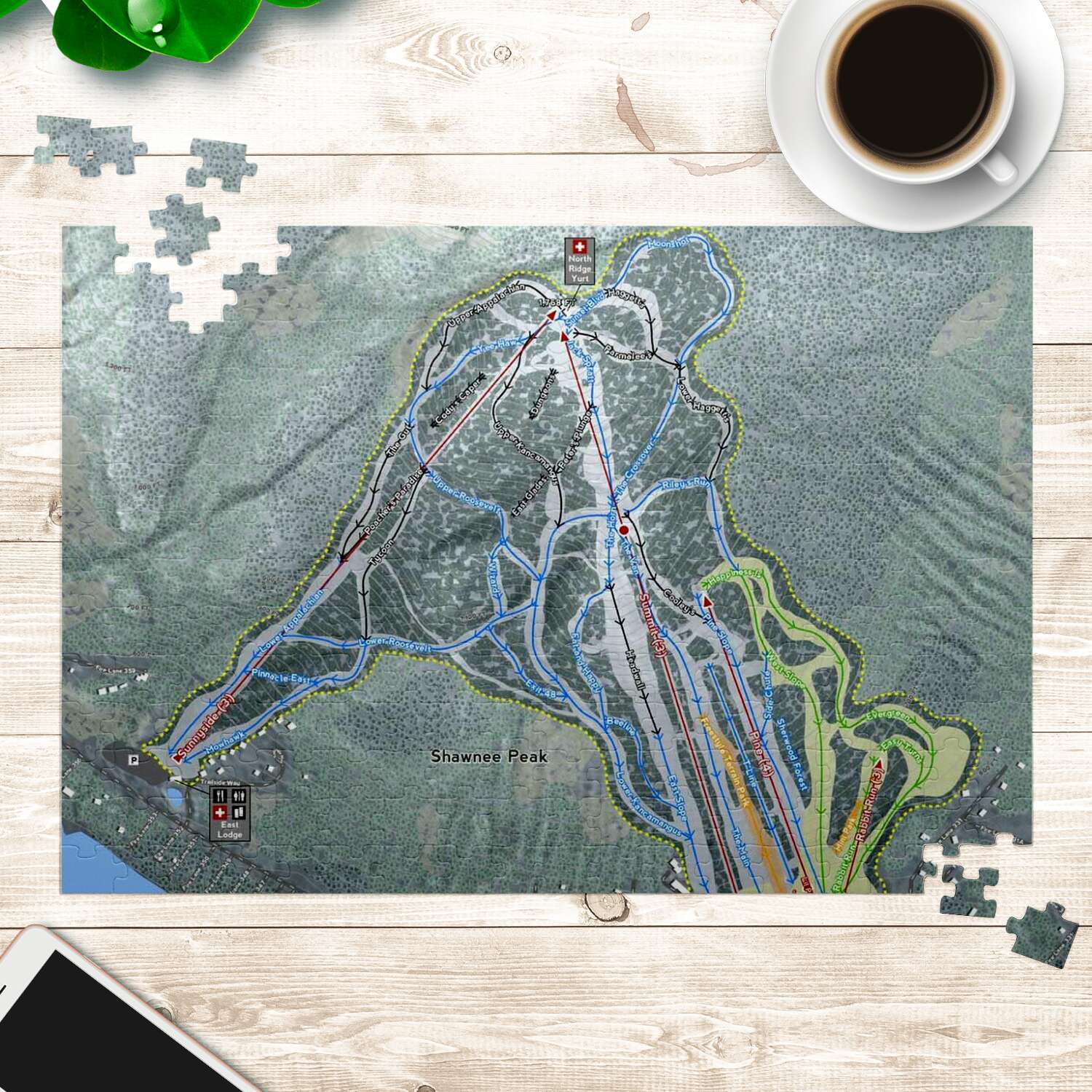 Shawnee Peak Maine Ski Trail Map Puzzle - Powderaddicts