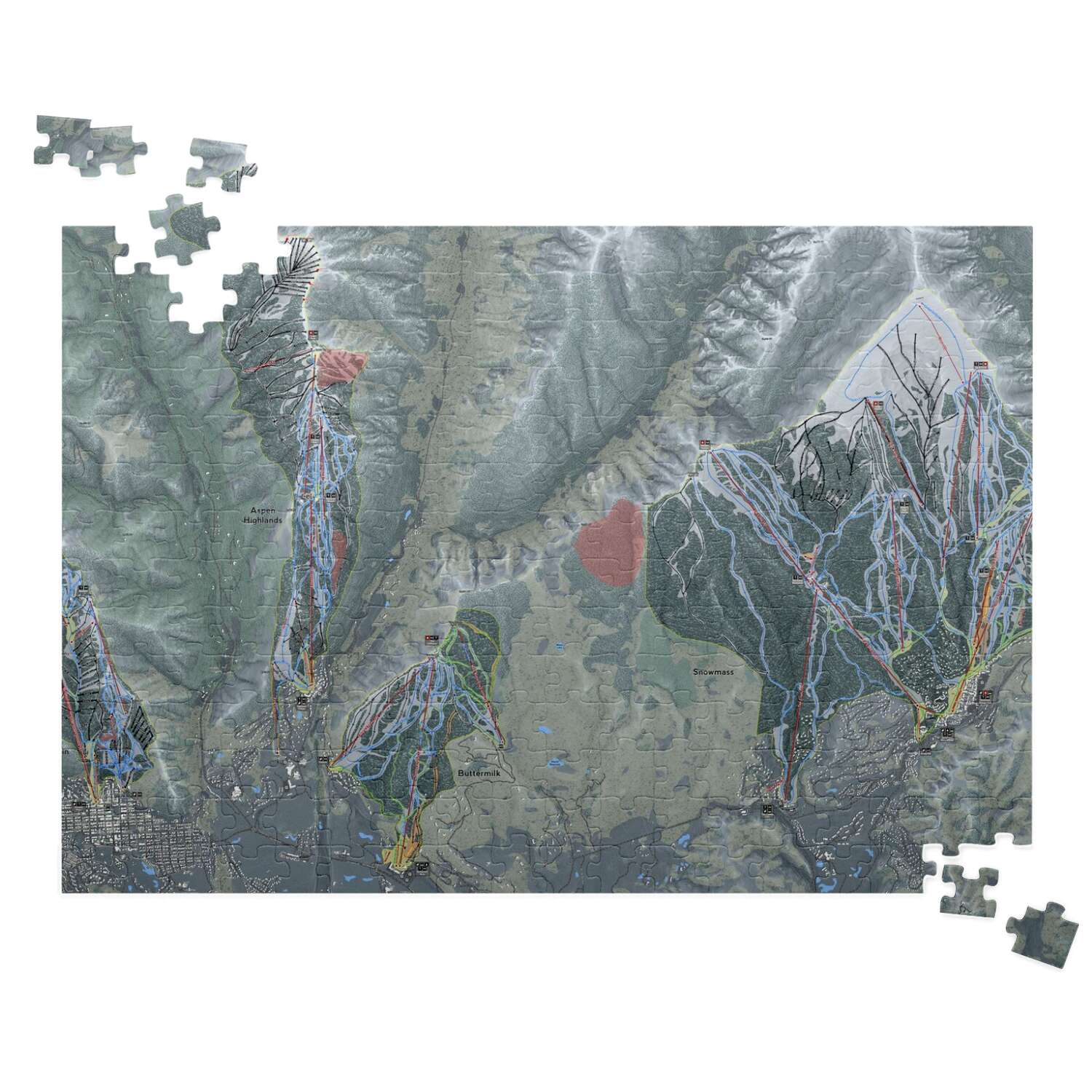 Aspen Snowmass, Colorado Ski Trail Map Puzzles - Powderaddicts