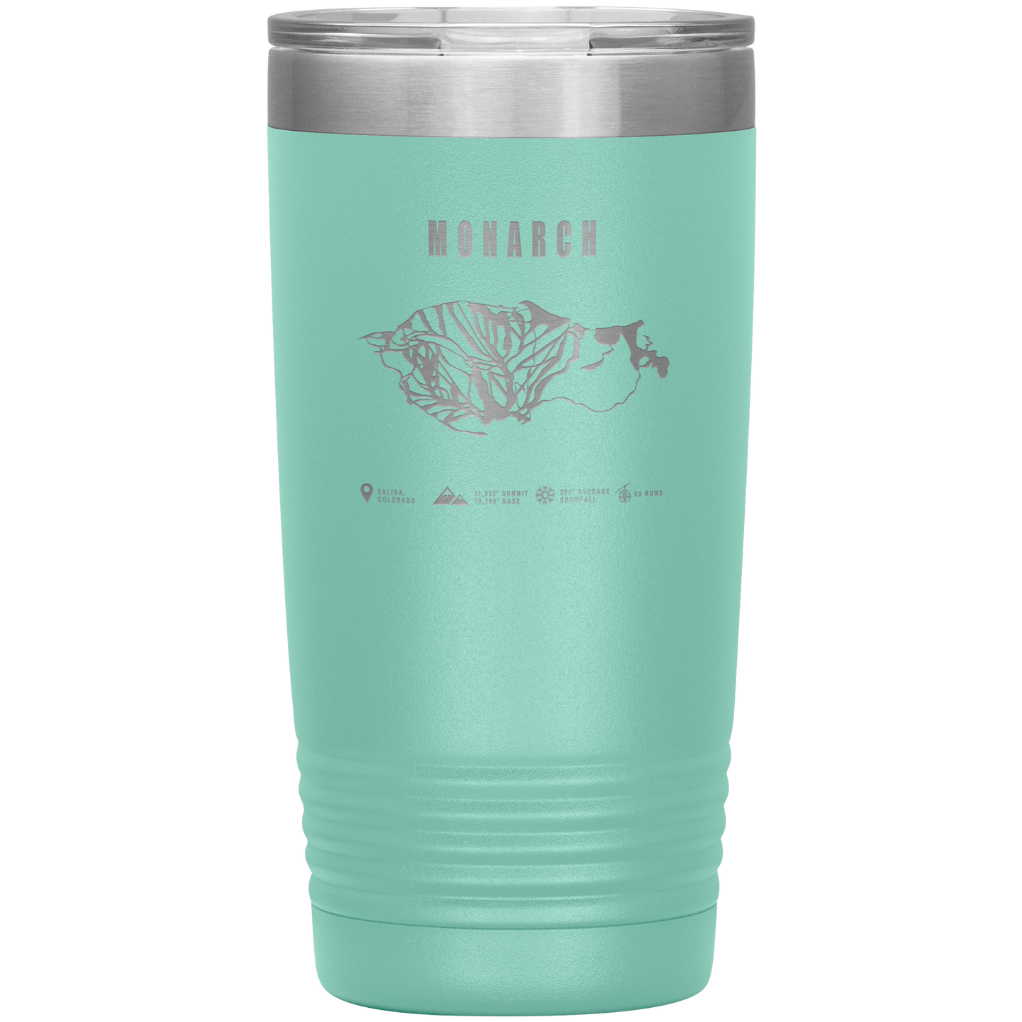 Monarch Colorado Ski Trail Map 20oz Tumbler - Powderaddicts