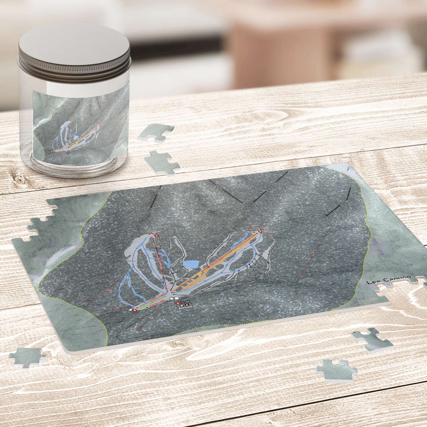 Lee Canyon Nevada Ski Trail Map Puzzle - Powderaddicts
