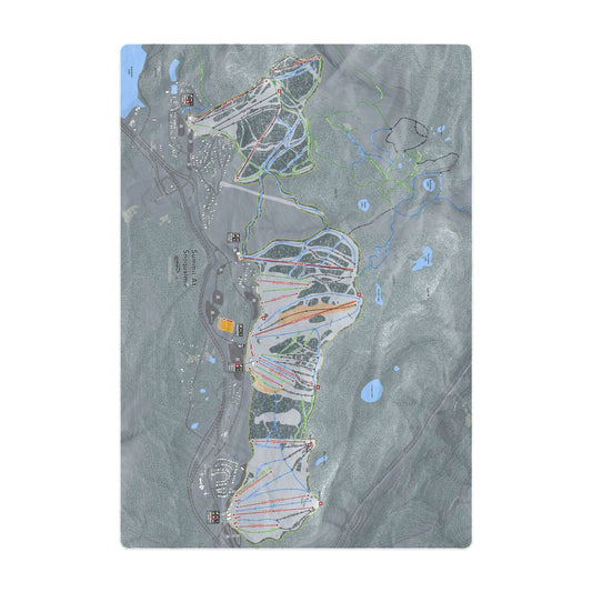 Summit At Snoqualmie, Washington Ski Resort Map Printed Beach Towel - Powderaddicts