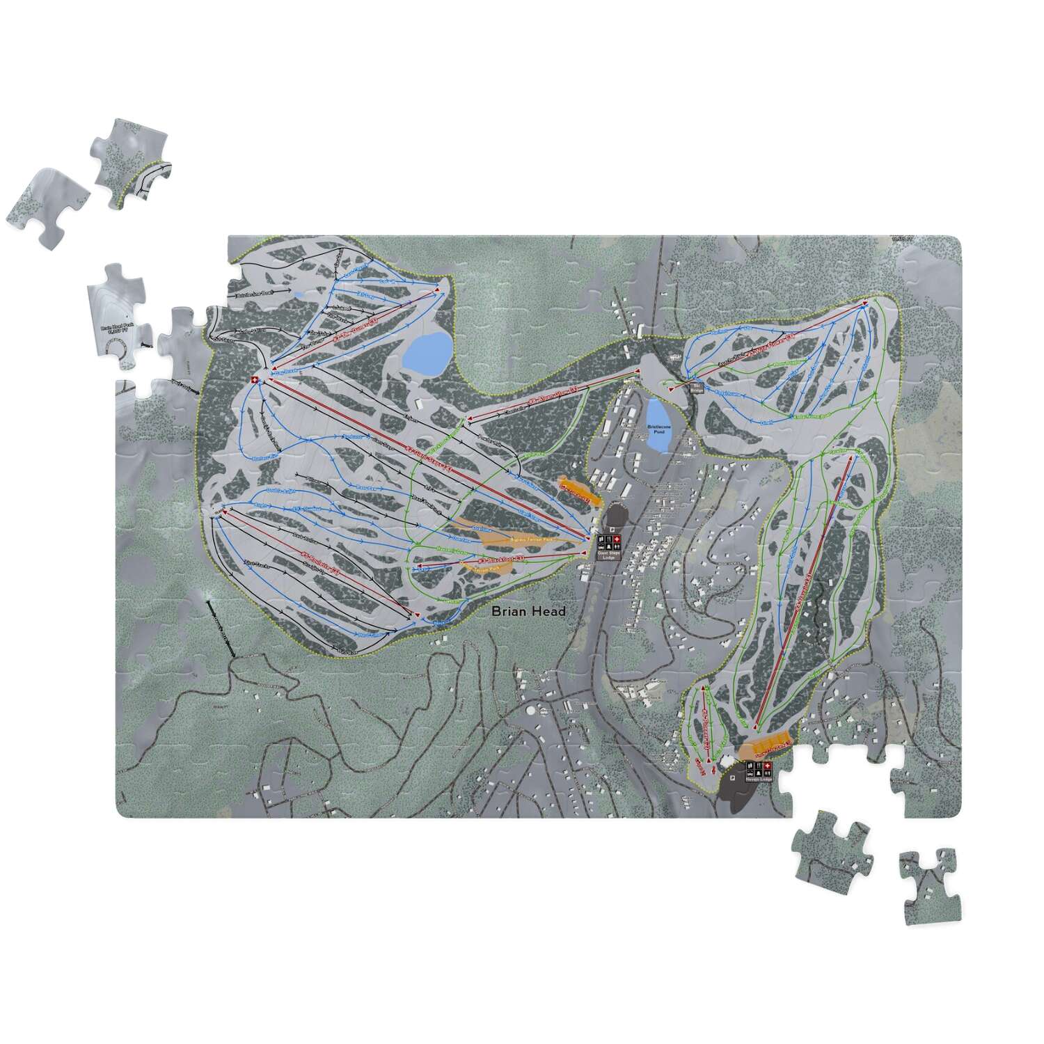 Brian Head, Utah Ski Trail Map puzzle - Powderaddicts
