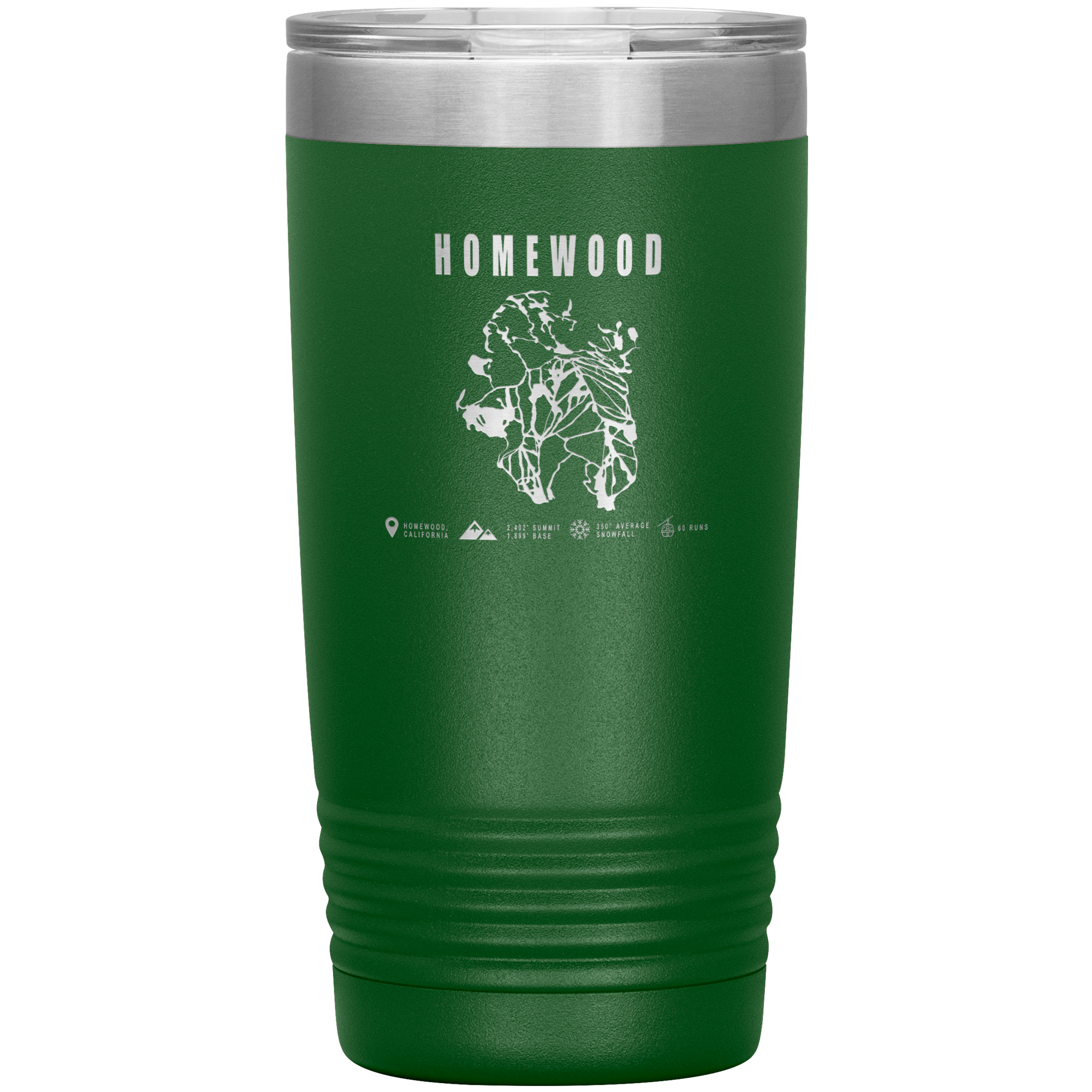 Homewood, California Ski Trail Map 20oz Tumbler - Powderaddicts