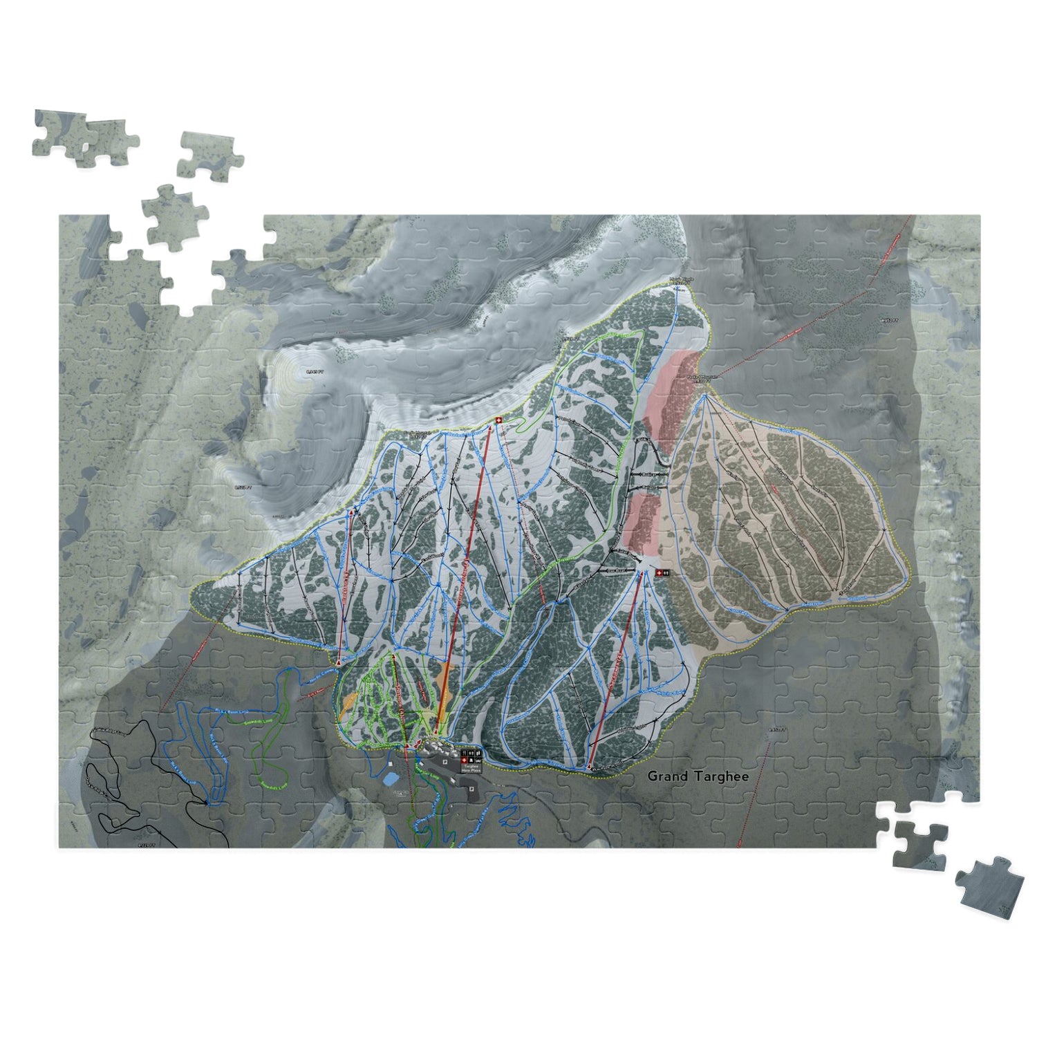 Grand Targhee, Wyoming Ski Trail Map Puzzle - Powderaddicts