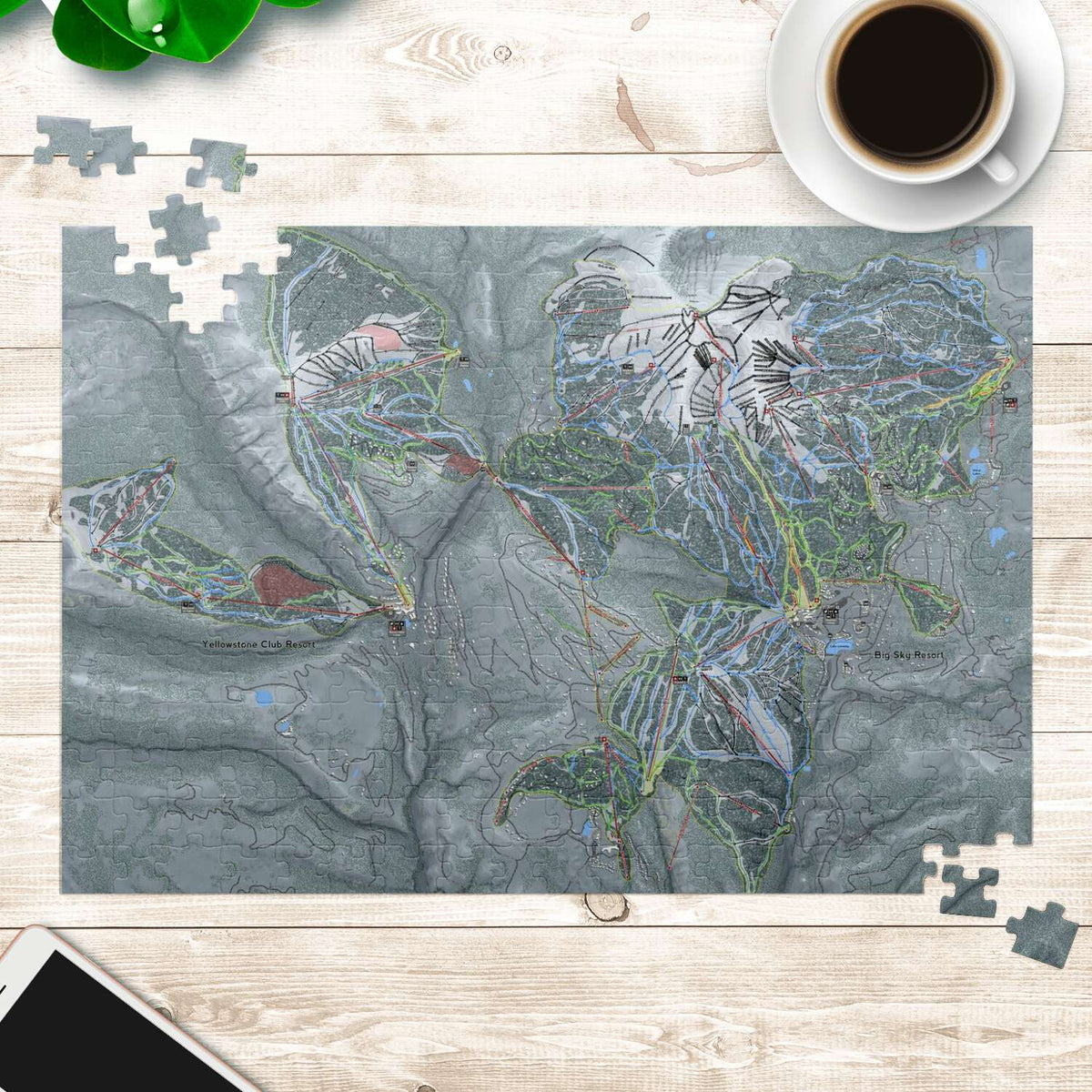 Big Sky Combo Montana Ski Trail Map Puzzle - Powderaddicts