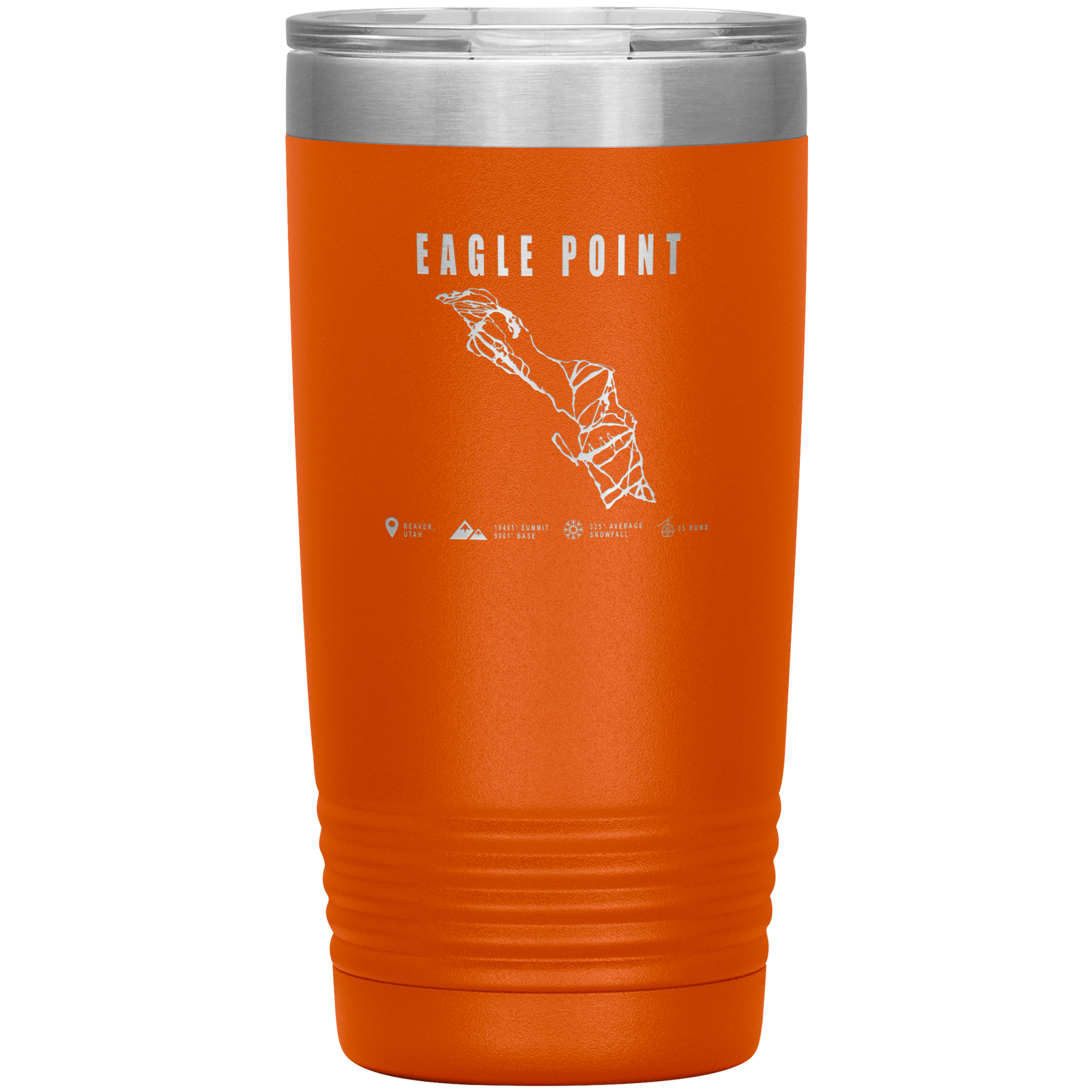 Eagle Point,Utah Ski Trail Map 20oz Tumbler - Powderaddicts