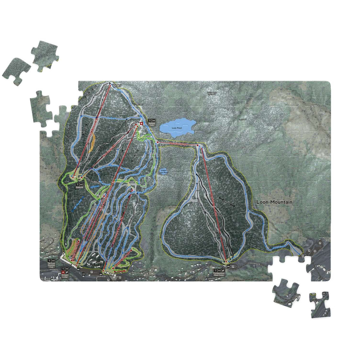 Loon Mountain New Hampshire Ski Trail Map Puzzles - Powderaddicts