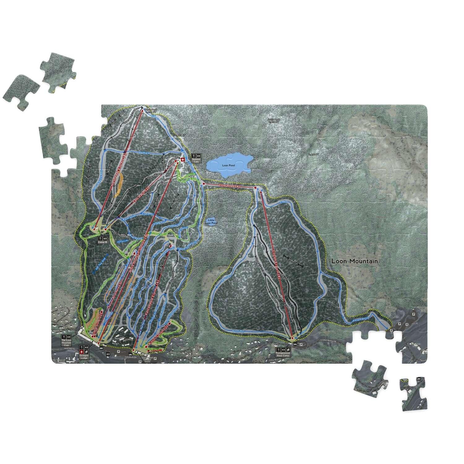 Loon Mountain New Hampshire Ski Trail Map Puzzles - Powderaddicts
