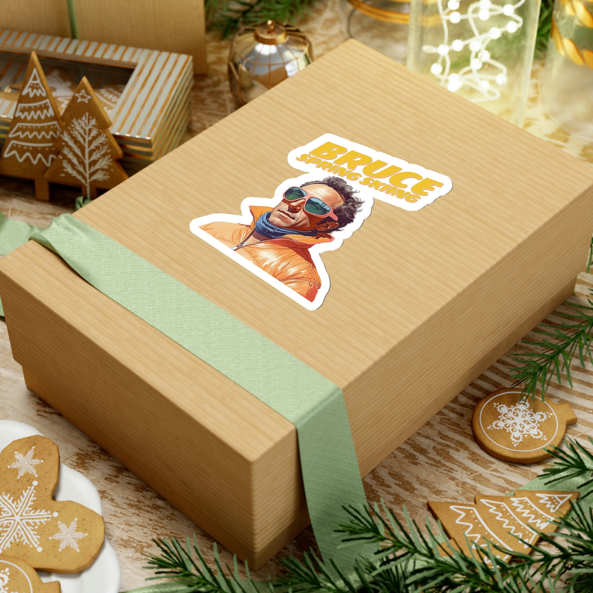 Bruce Spring Skiing Kiss-Cut Stickers