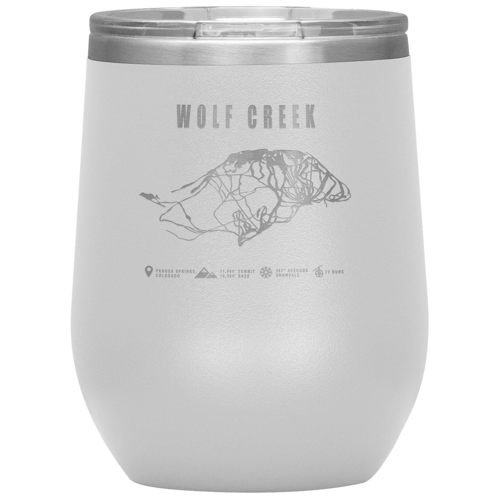 Wolf Creek Colorado Ski Trail Map Wine 12oz Tumbler - Powderaddicts