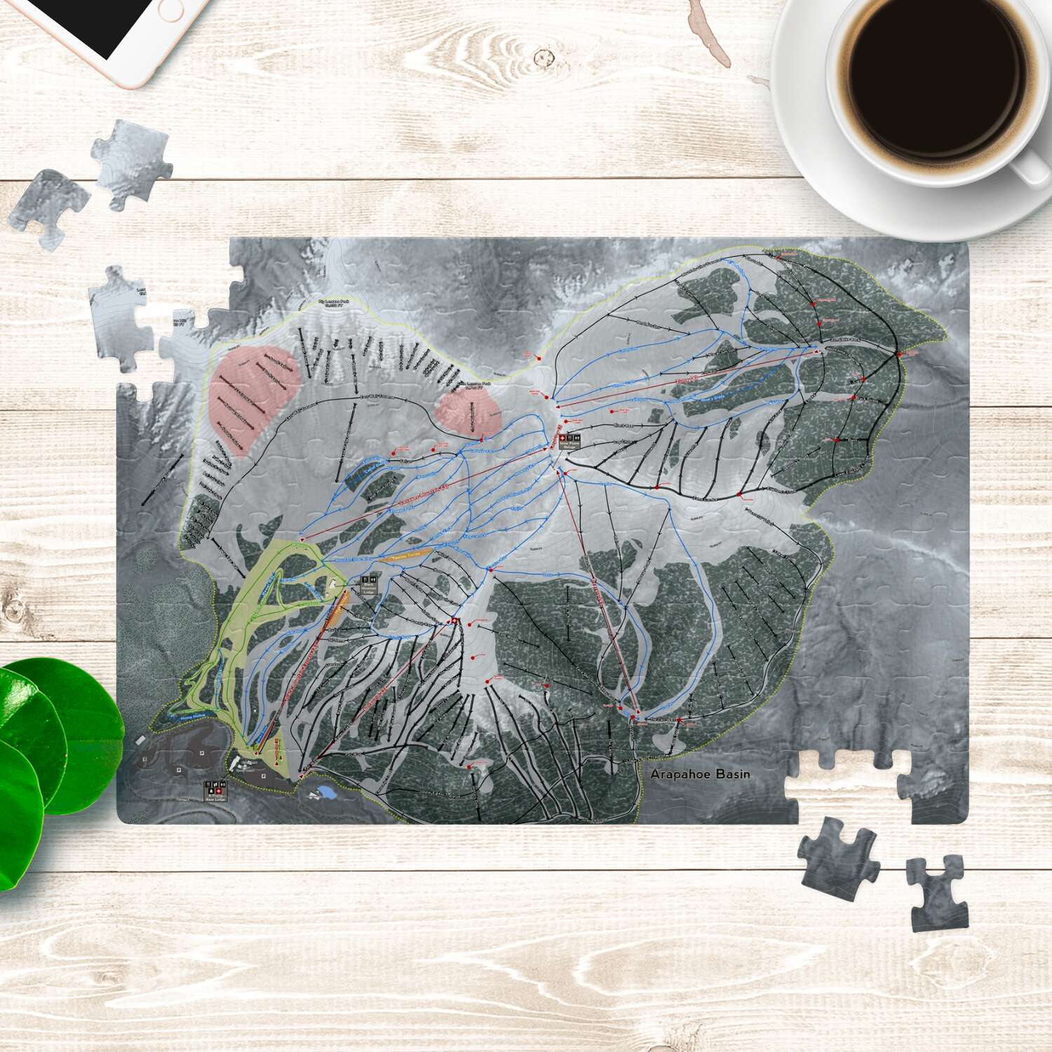Arapahoe Basin, Colorado Ski Trail Map Puzzles - Powderaddicts
