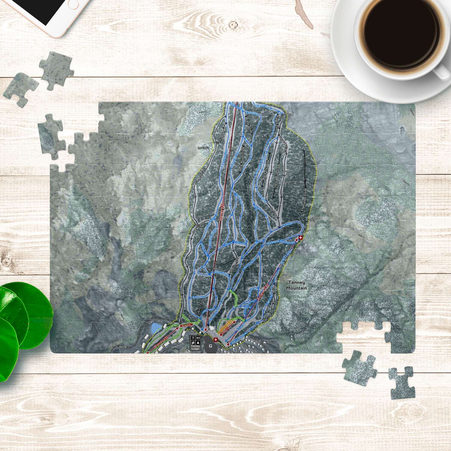 Tenney Mountain New Hampshire Ski Trail Map Puzzles - Powderaddicts
