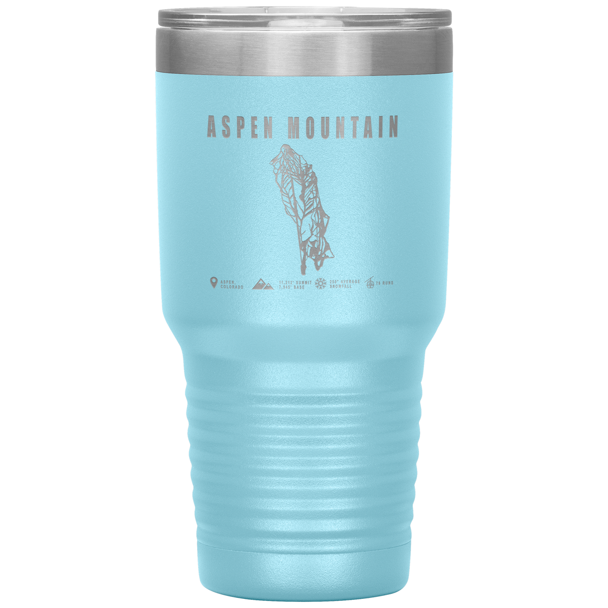 Aspen Mountain Colorado Ski Trail Map 30oz Tumbler - Powderaddicts