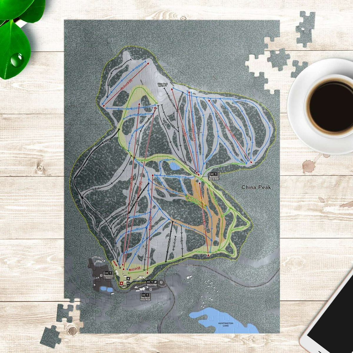 China Peak, California Ski Trail Map Puzzle - Powderaddicts