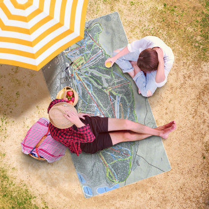 Holiday Valley, New York Ski Resort Map Printed Beach Towel - Powderaddicts