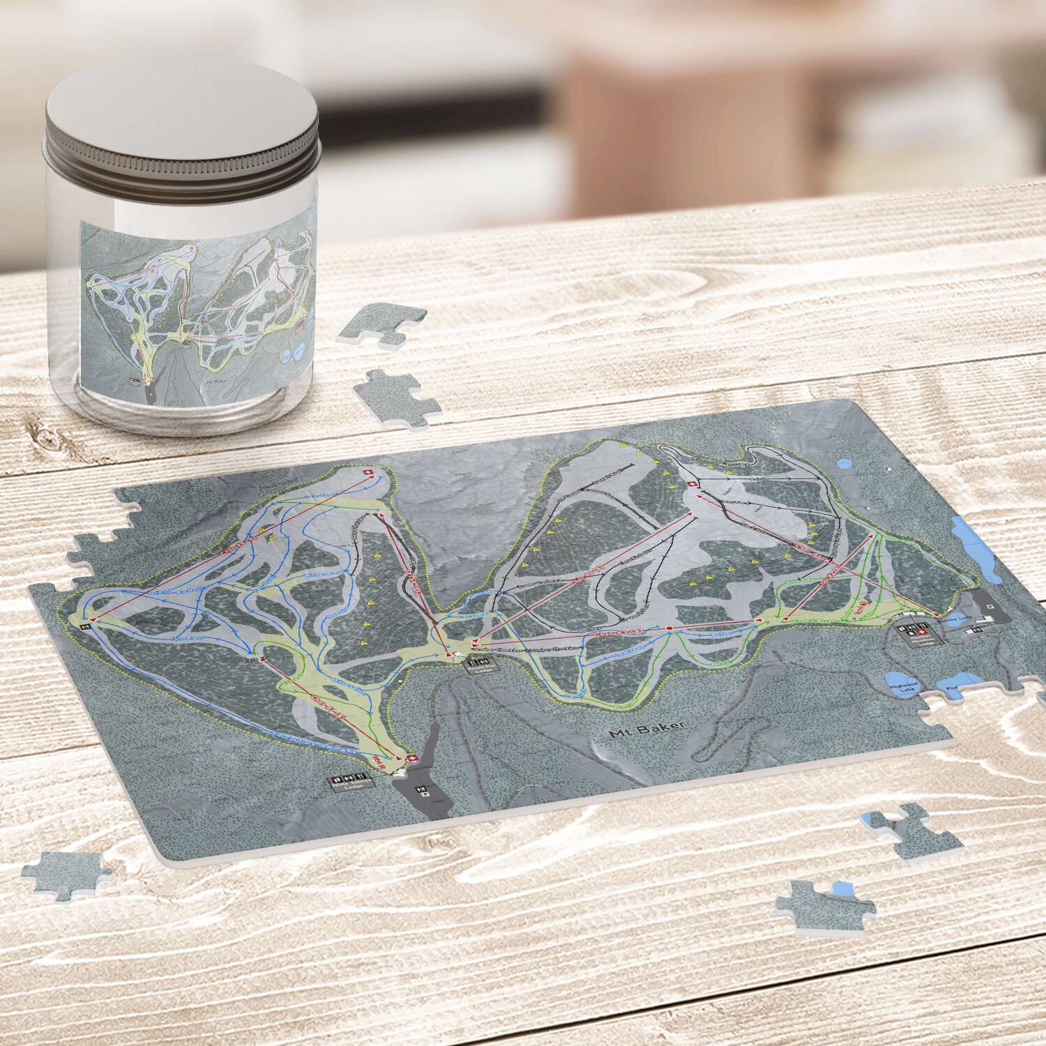 Mt Baker Washington Ski Map Resort Puzzle - Powderaddicts