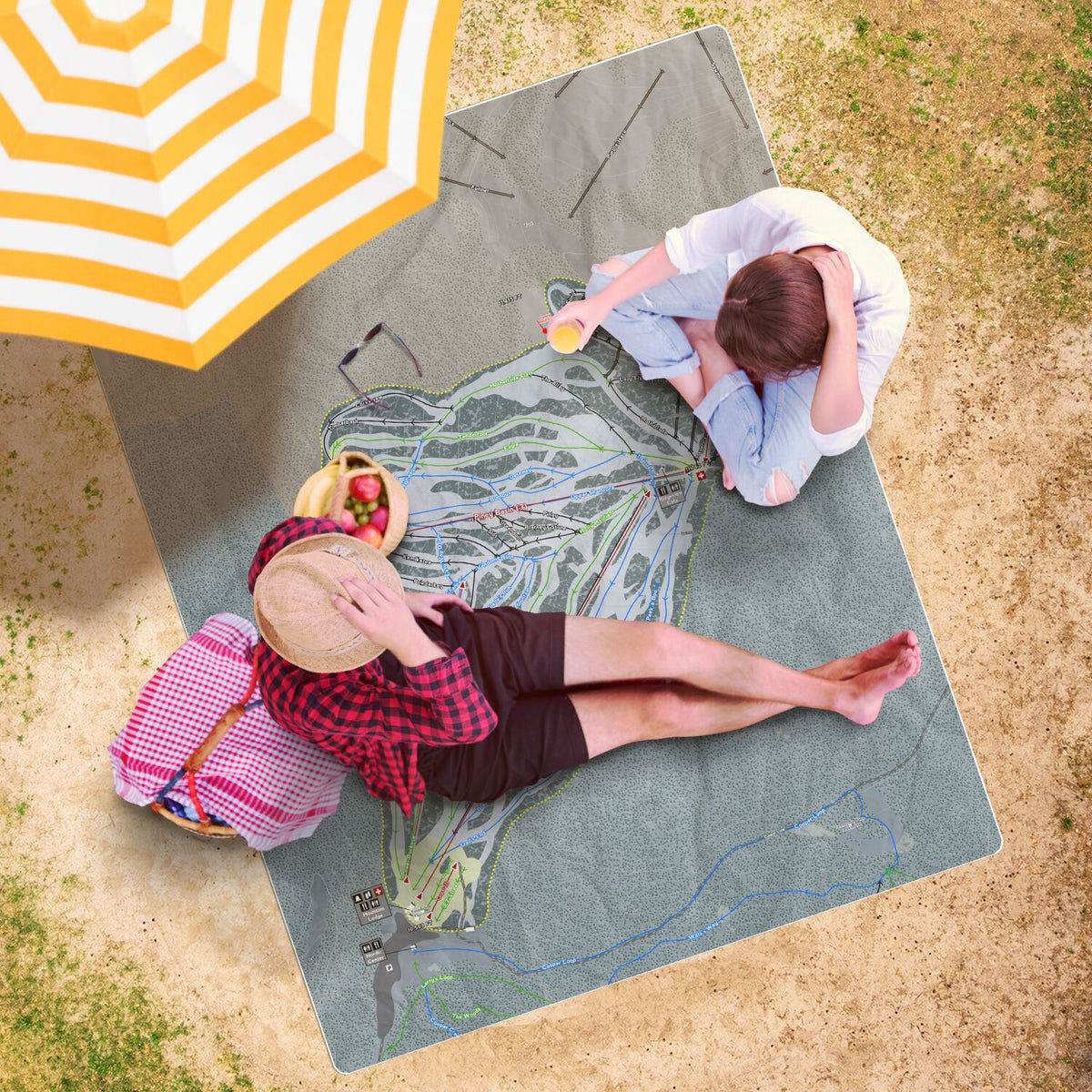 Ski Cooper, Colorado Ski Resort Map Printed Beach Towel - Powderaddicts