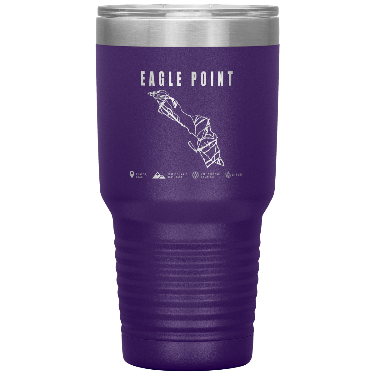 Eagle Point,Utah Ski Trail Map 30oz Tumbler - Powderaddicts