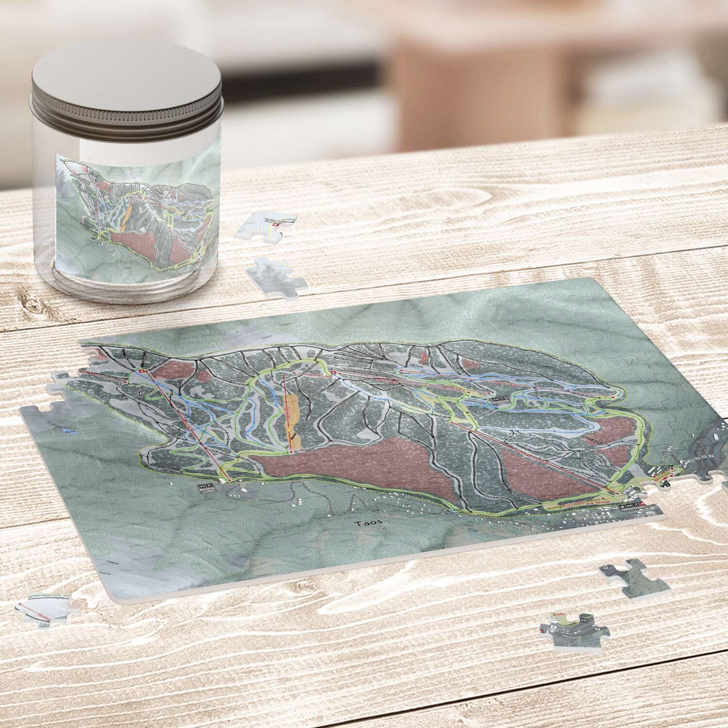 Taos New Mexico Ski Trail Map Puzzle - Powderaddicts