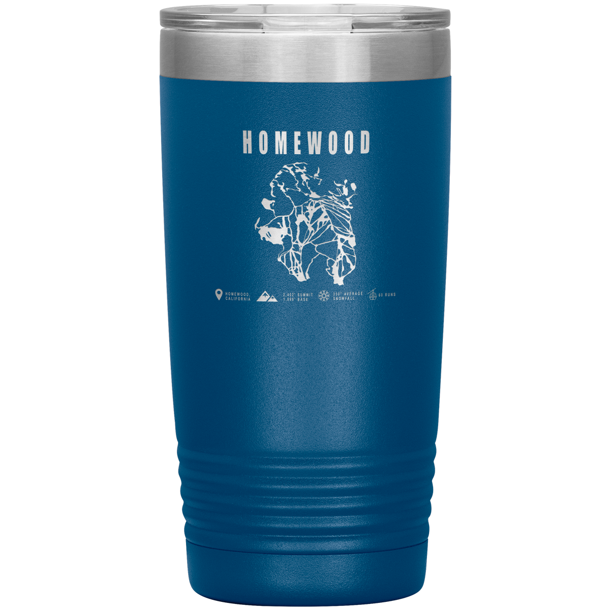 Homewood, California Ski Trail Map 20oz Tumbler - Powderaddicts