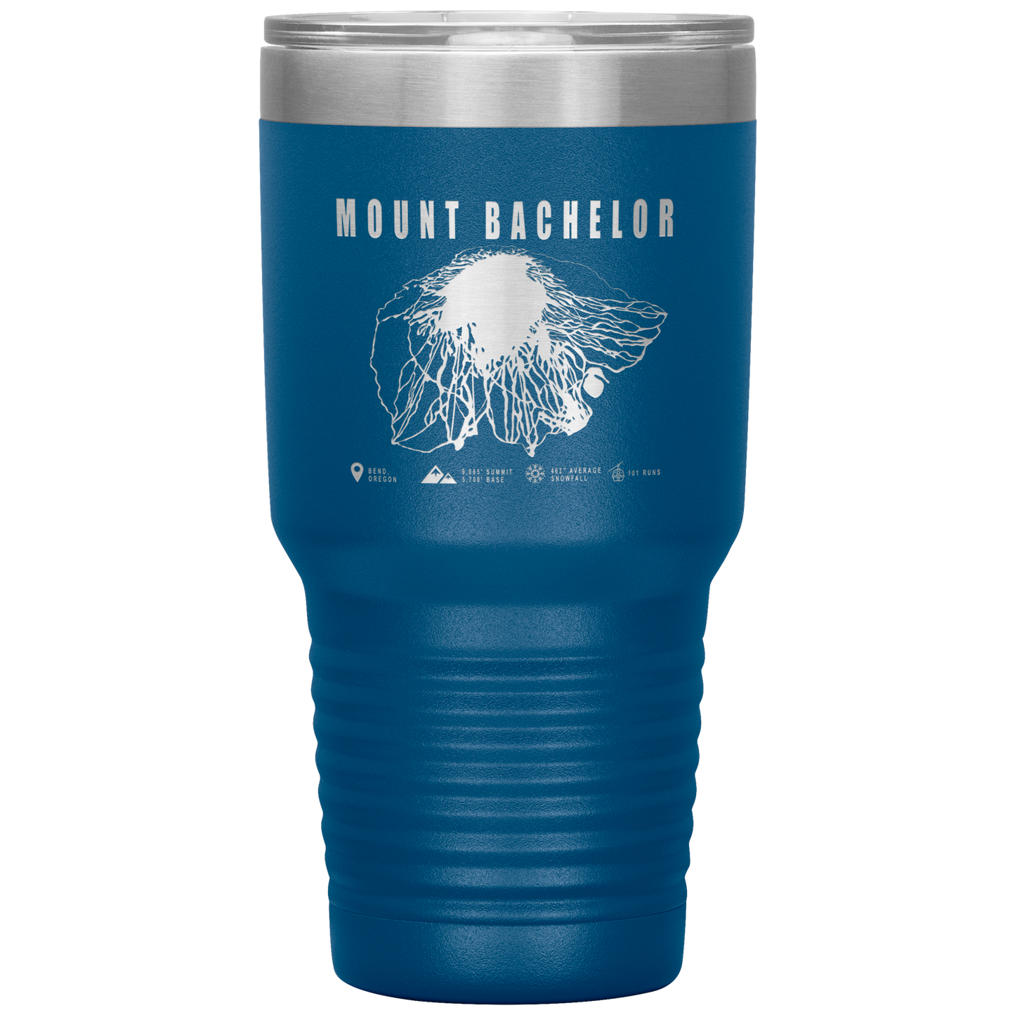 Mount Bachelor, Oregon Ski Trail Map 30oz Tumbler - Powderaddicts