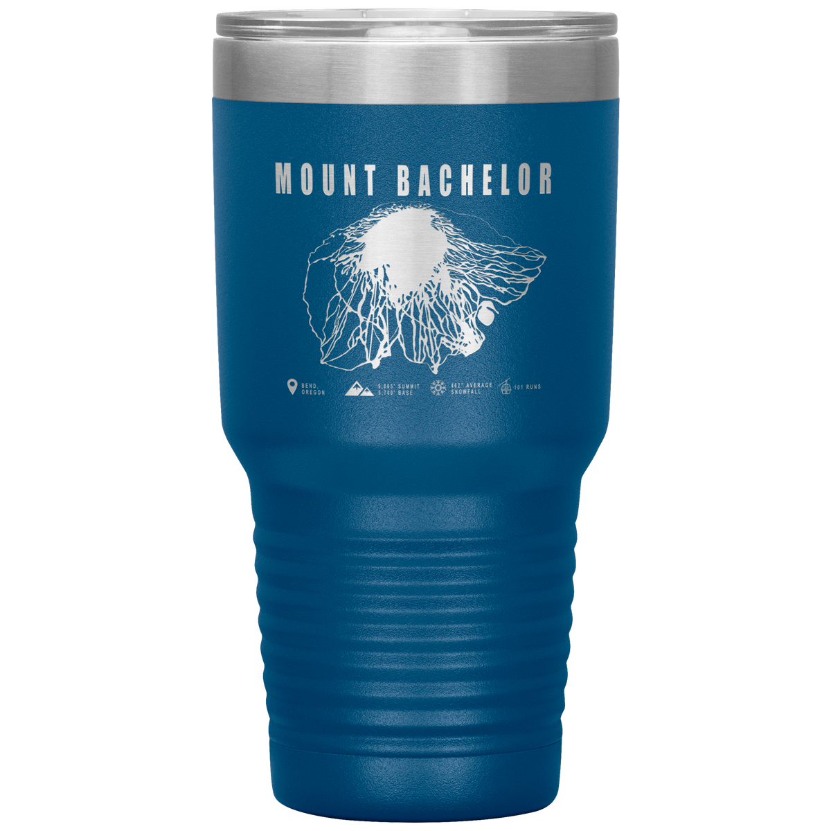 Mount Bachelor, Oregon Ski Trail Map 30oz Tumbler - Powderaddicts