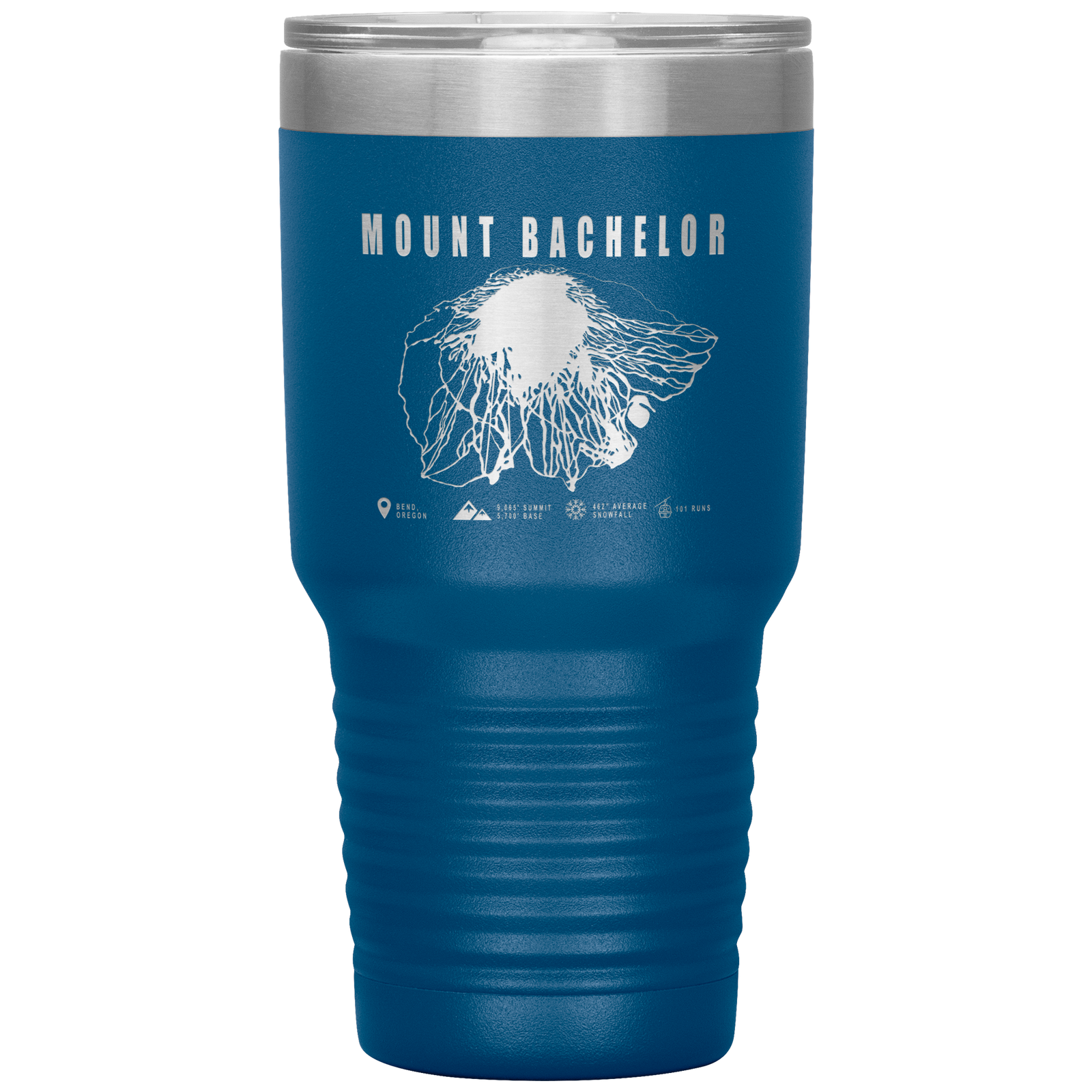 Mount Bachelor, Oregon Ski Trail Map 30oz Tumbler - Powderaddicts
