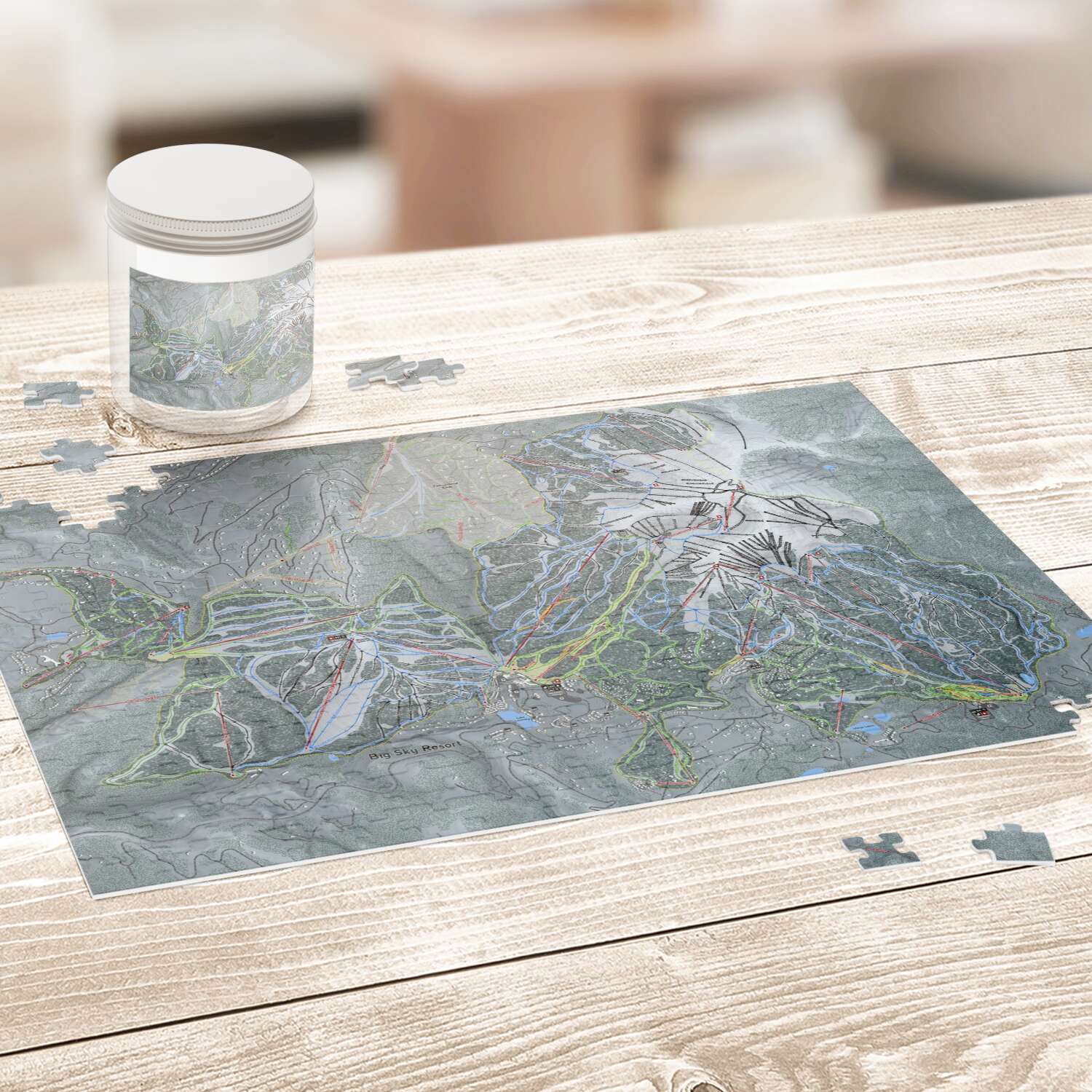 Big Sky Montana Ski Trail Map Puzzle - Powderaddicts