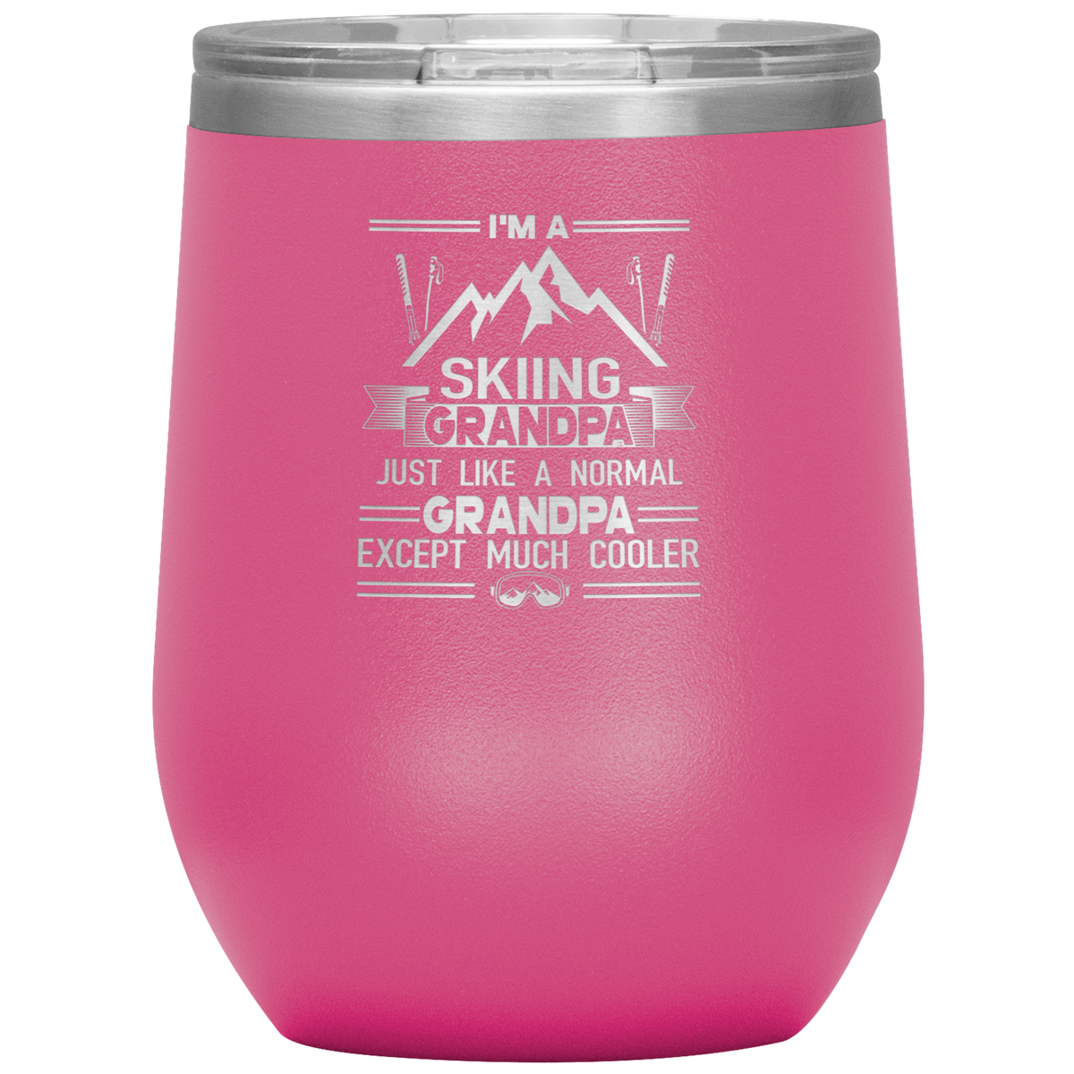 I'm A Skiing Grandpa Wine 12oz Tumbler - Powderaddicts