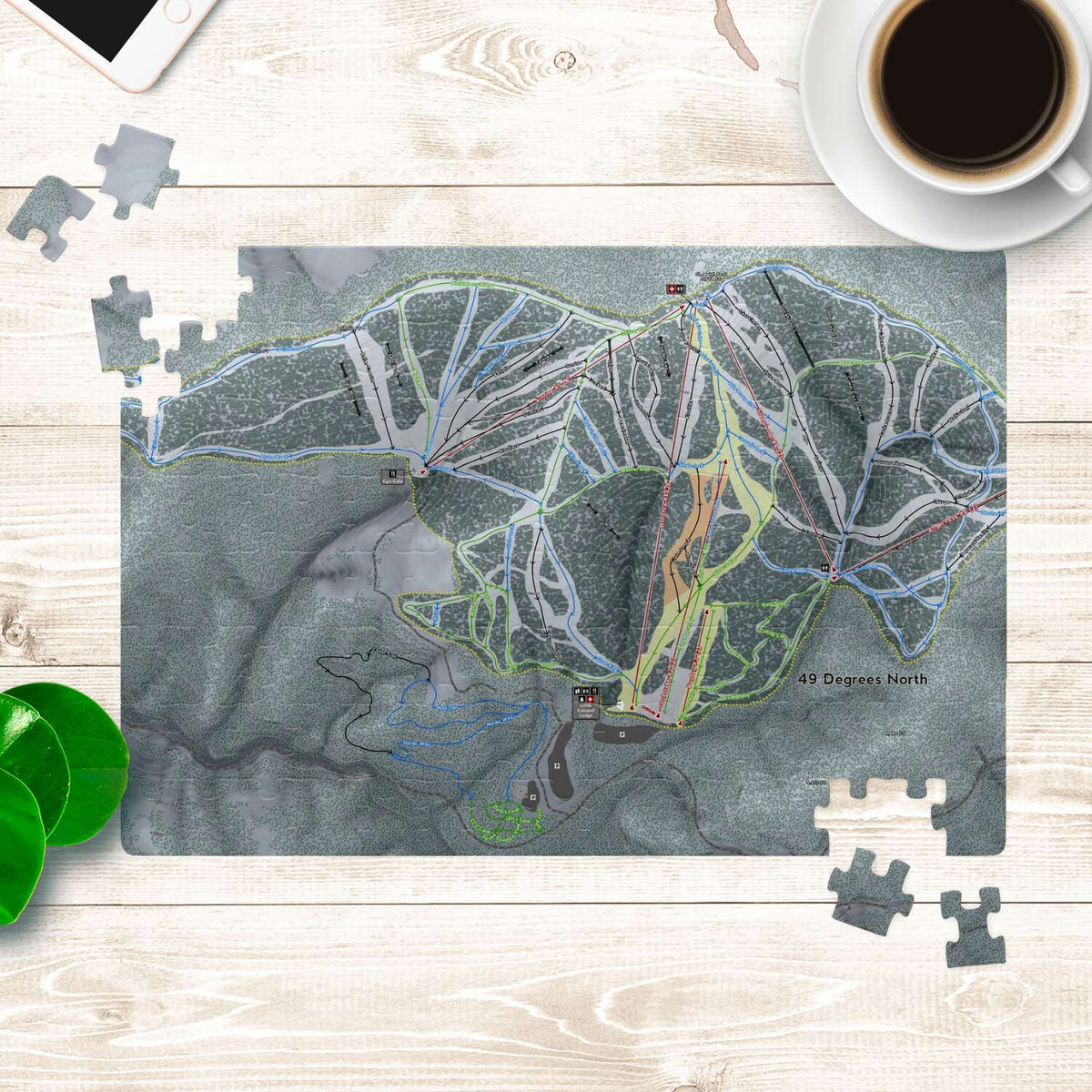49 Degrees North Washington Ski Map Resort Puzzle - Powderaddicts