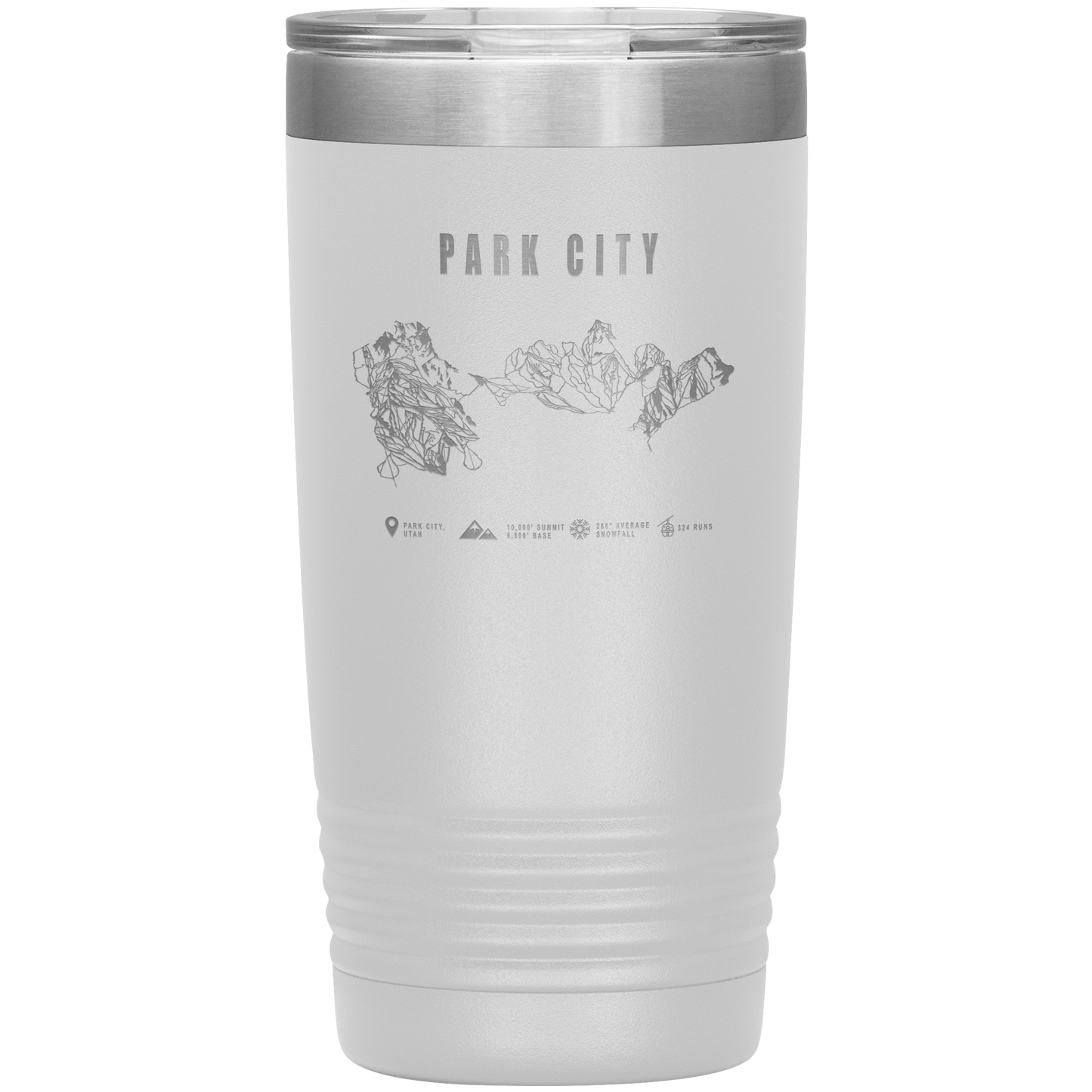 Park city,Utah Ski Trail Map 20oz Tumbler - Powderaddicts