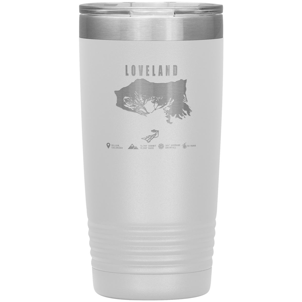 Loveland Colorado Ski Trail Map 20oz Tumbler - Powderaddicts