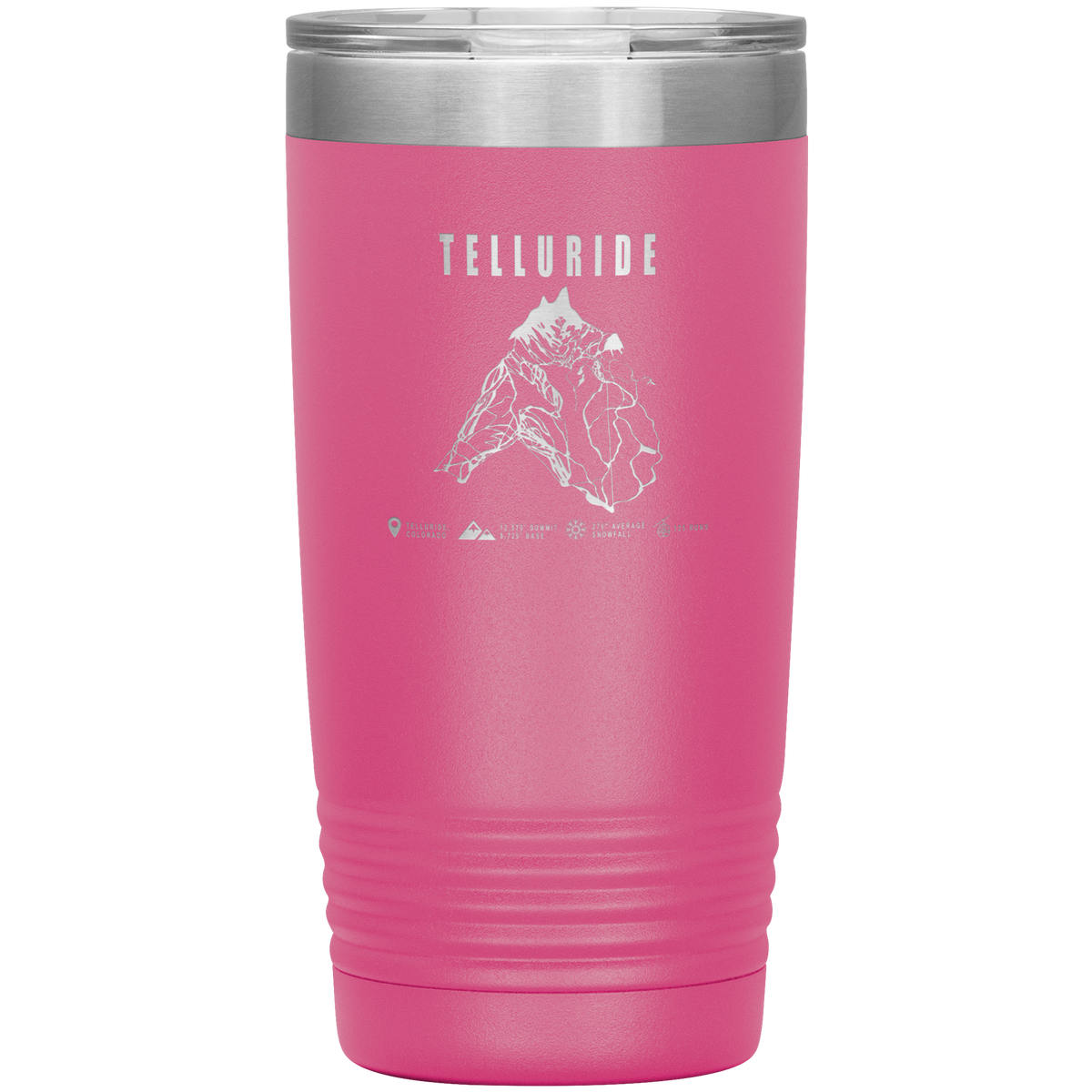 Telluride Colorado Ski Trail Map 20oz Tumbler - Powderaddicts