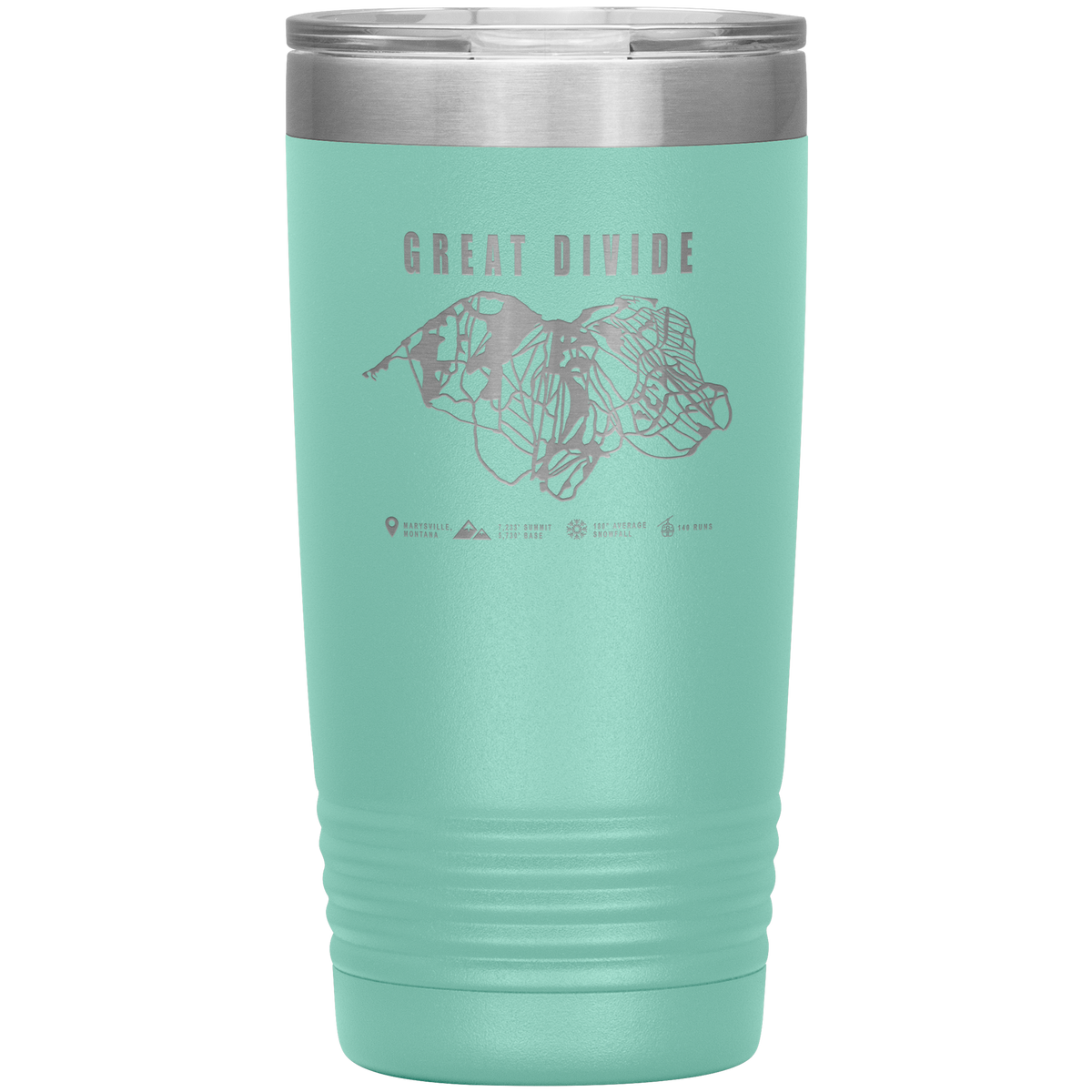 Great Divide Montana Ski Trail Map 20oz Tumbler - Powderaddicts