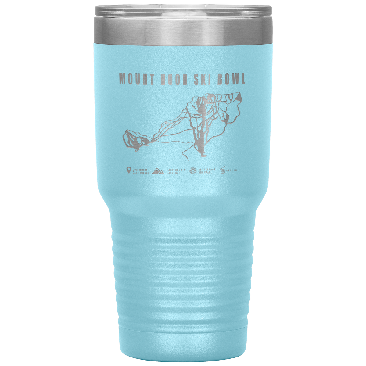 Mount Hood Ski Bowl, Oregon Ski Trail Map 30oz Tumbler - Powderaddicts
