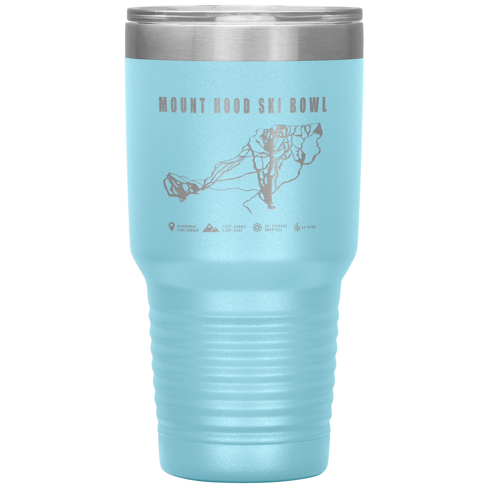Mount Hood Ski Bowl, Oregon Ski Trail Map 30oz Tumbler - Powderaddicts