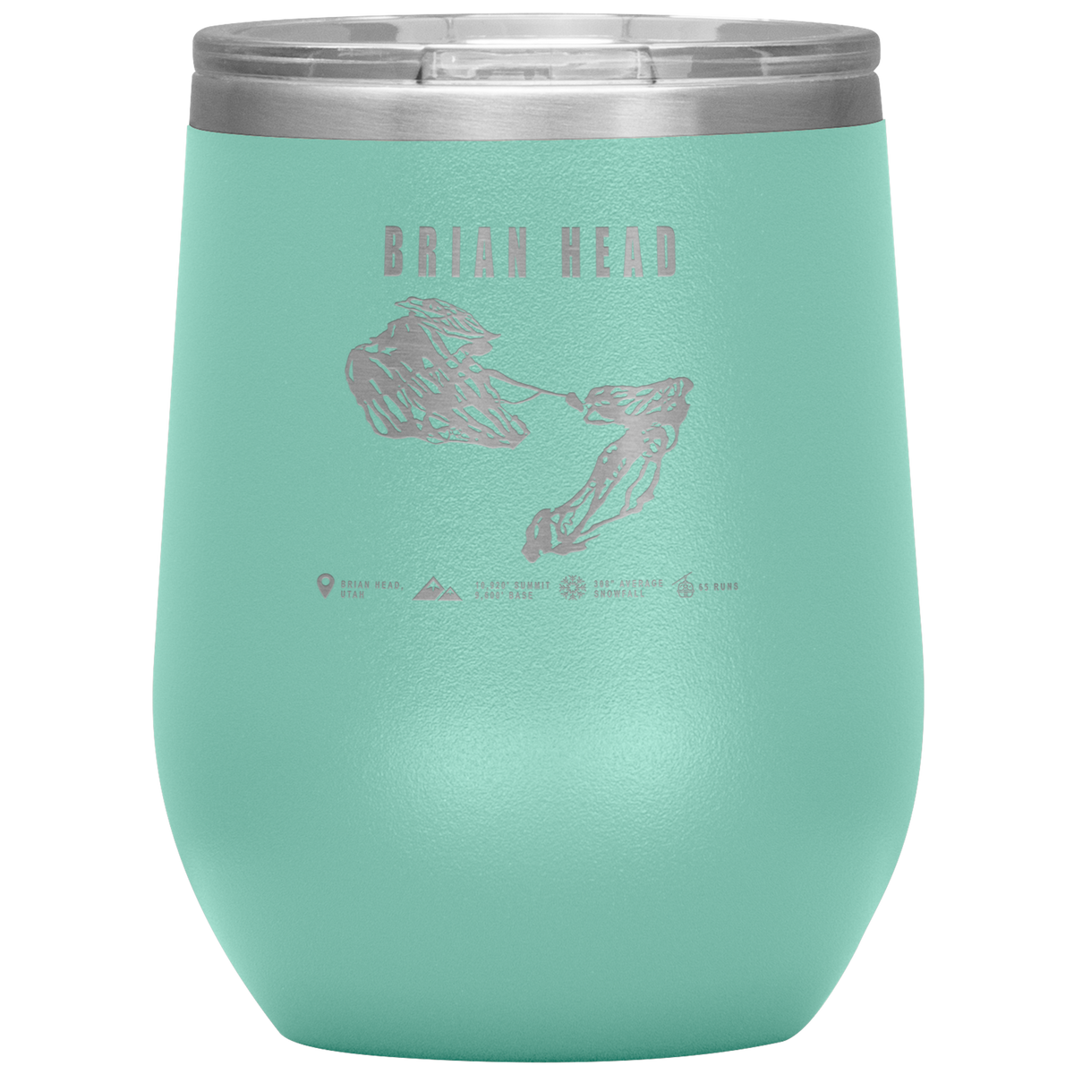 Brian Head,Utah Ski Trail Map Wine 12oz Tumbler - Powderaddicts